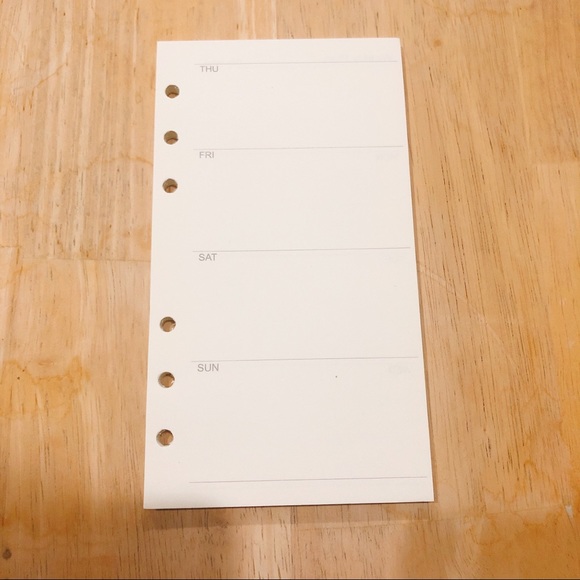 Office Personal Size A6 Planner Refill Weekly Poshmark